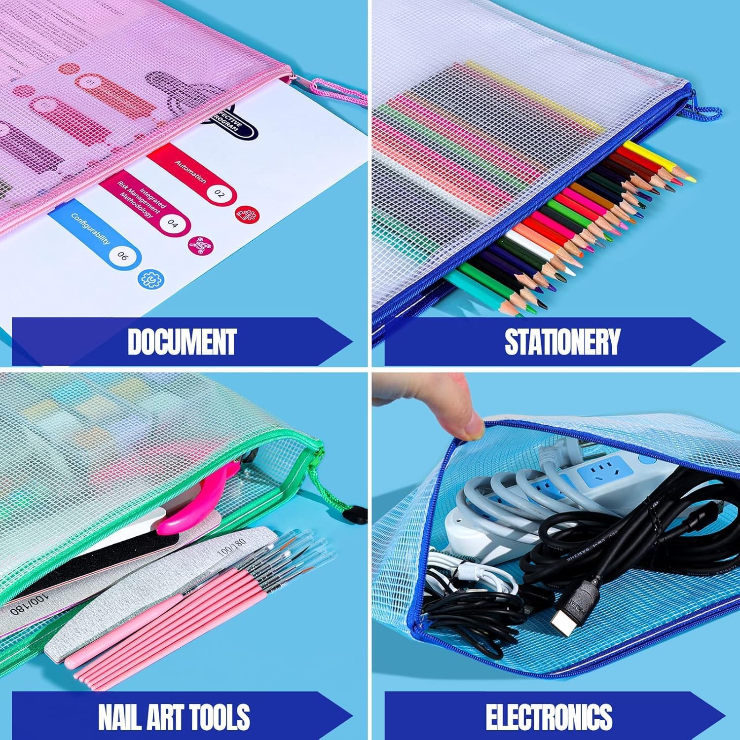 Detalle de A4 zip wallet set, 20 PVC wallets