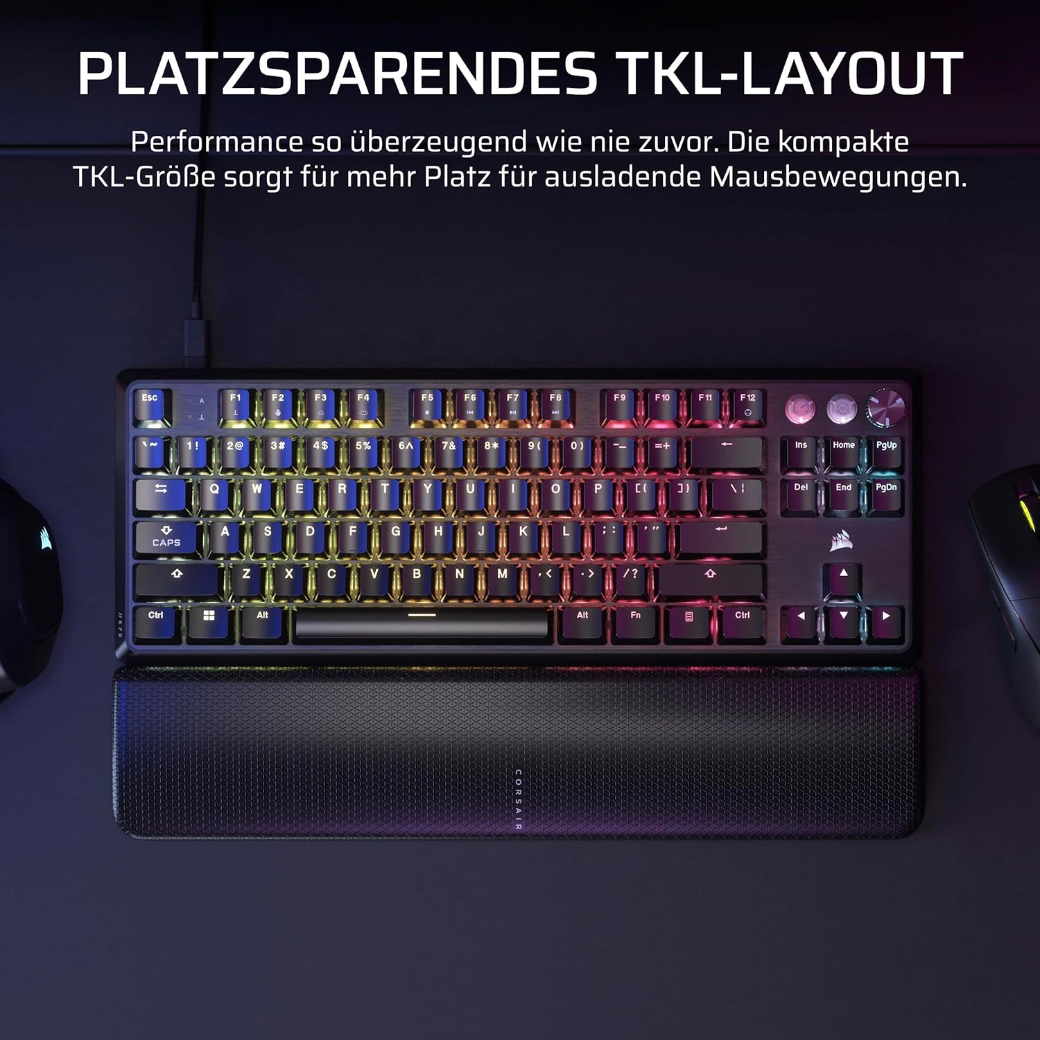 Thumbnail 2 de CORSAIR K70 PRO TKL RGB (MGX) – Mechanische Gaming-Tastatur mit Rapid Trigger, FlashTap (HW) und 8.000 Hz, QWERTZ, schwarz