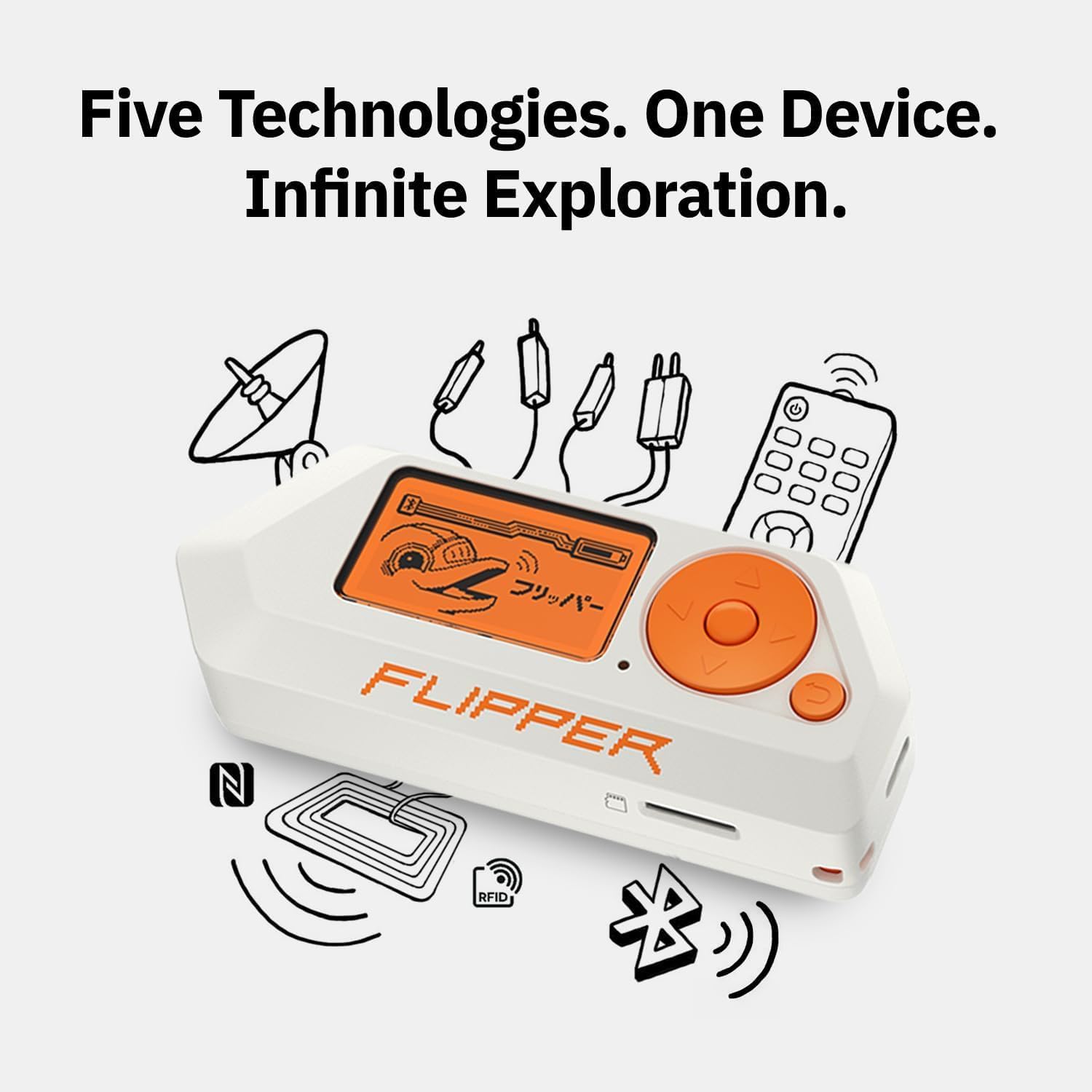 Detalle 2 de Flipper Zero portable multi-tool device (white) – open-source, RFID/NFC, IR remote and wireless signal explorer