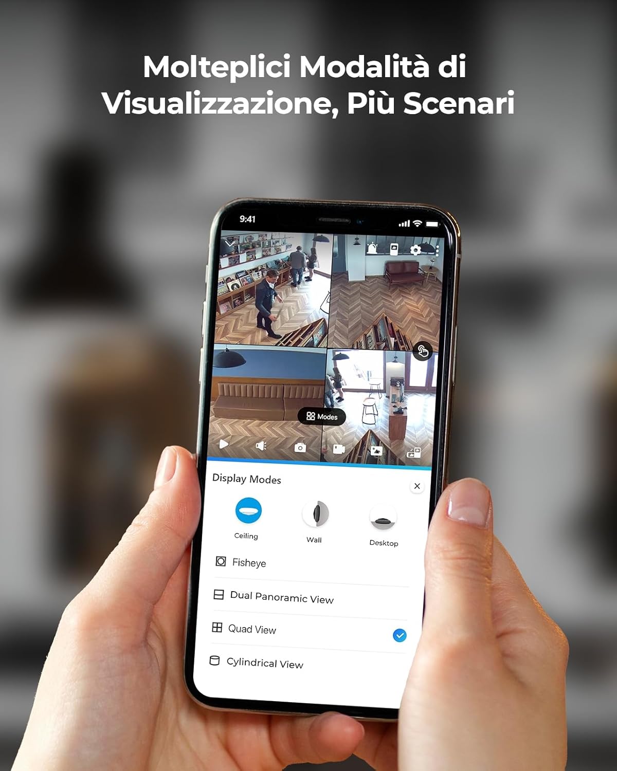 Detalle 2 de Reolink 2K+ Telecamera WiFi panoramica 360° per interno