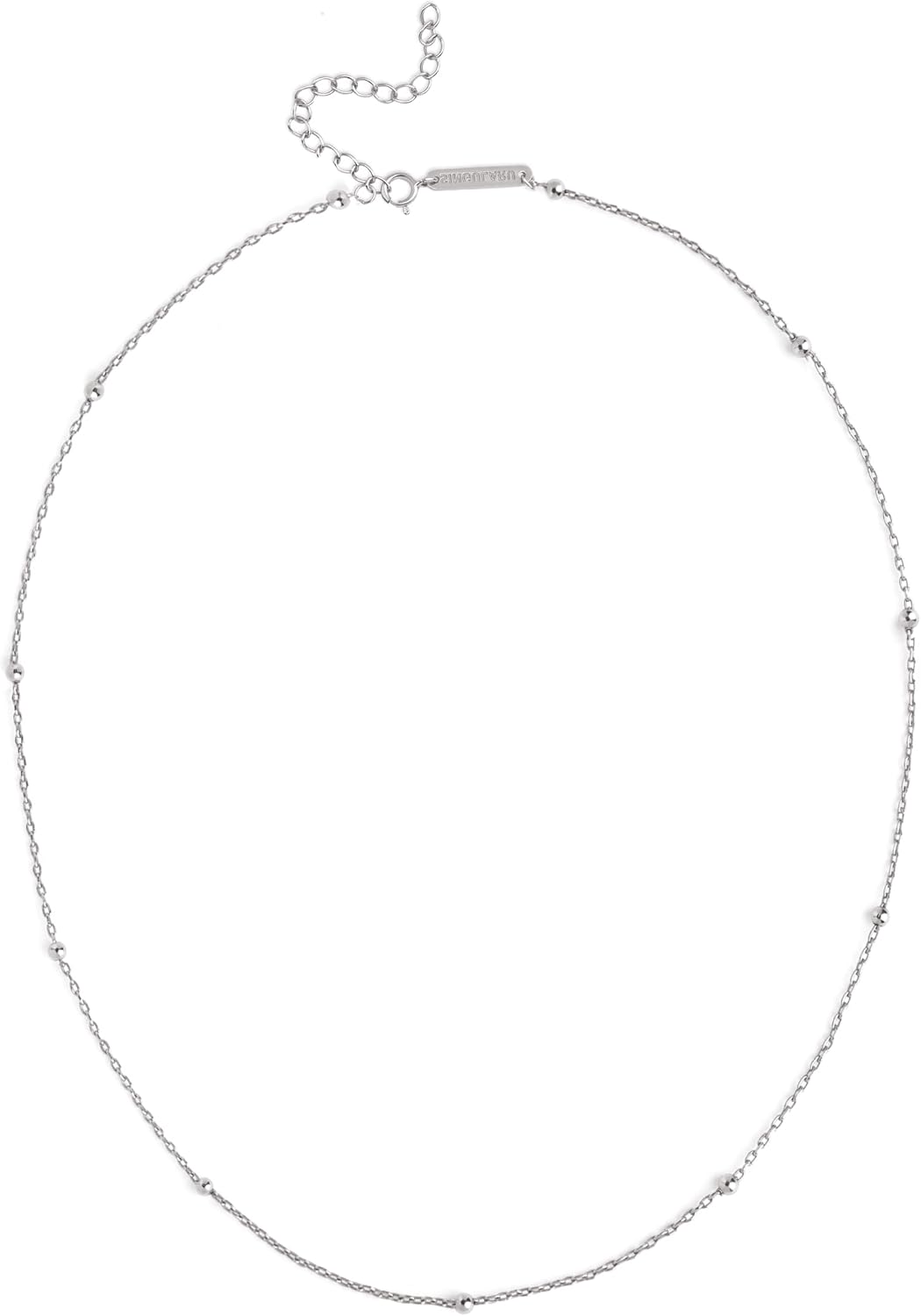 Detalle de SINGULARU Halskette Dots – Sterlingsilber mit Rhodium- oder Goldschicht und Kugeln, 50 cm