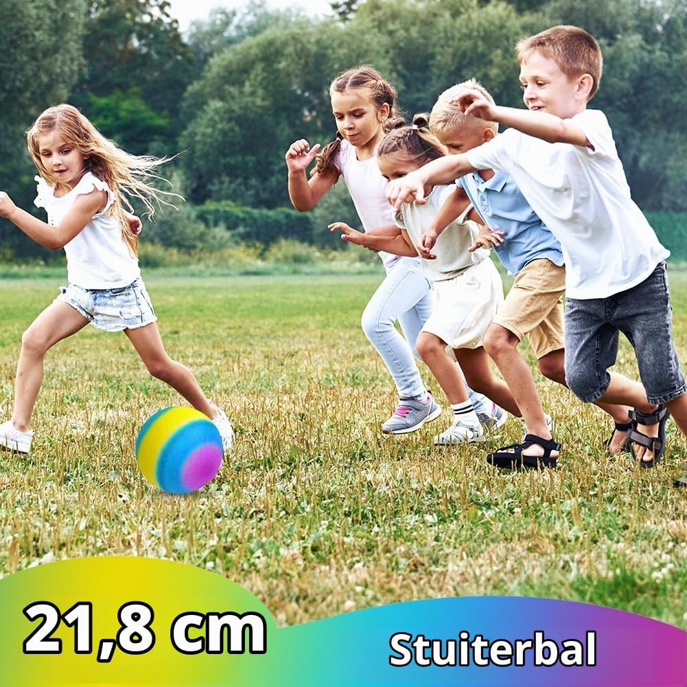 Detalle 2 de OSDUE P2-CHQPUR241105-FBA regenboog-speelbal, PVC, 22 cm