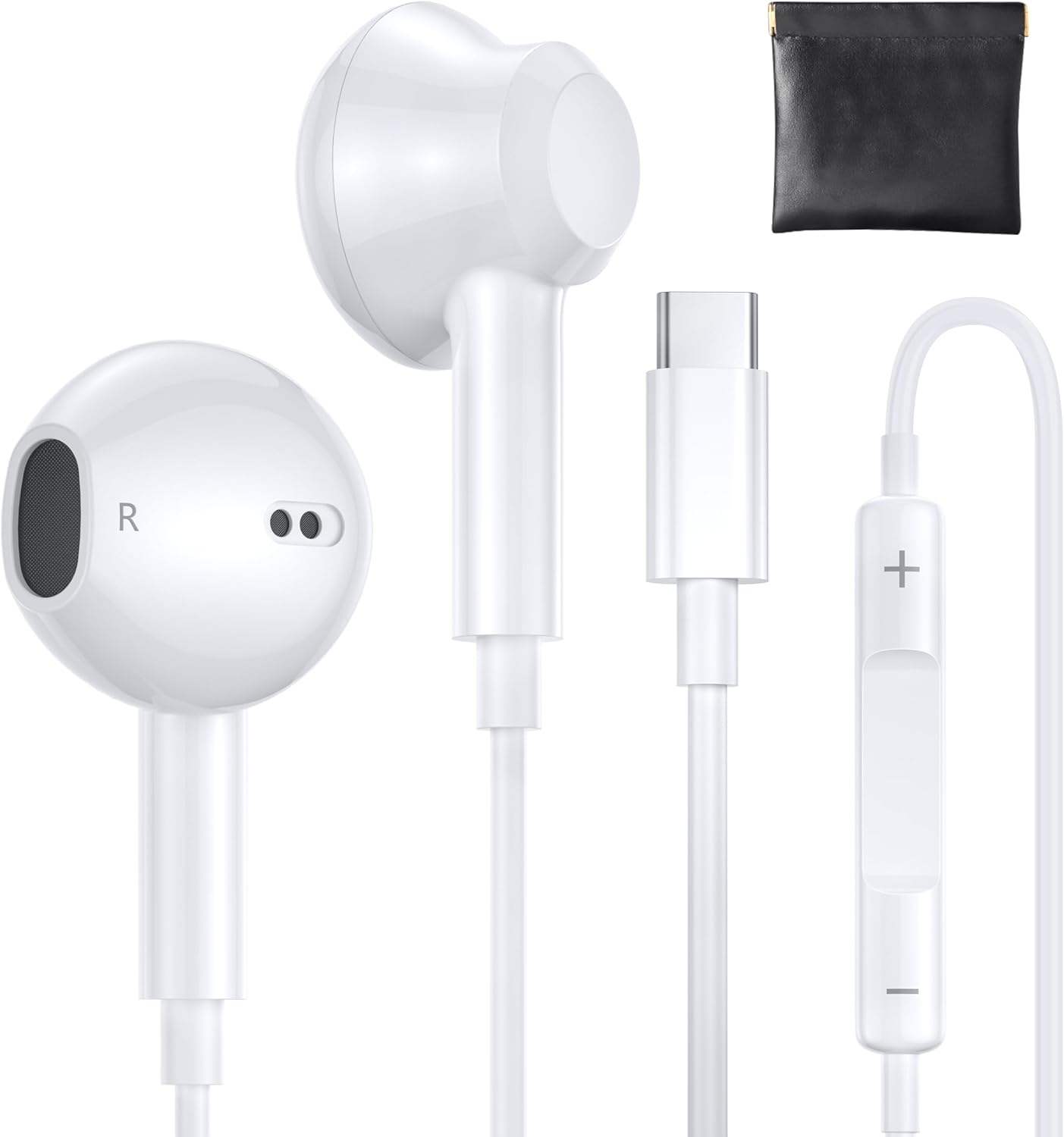 Detalle de suohong iPhone 17 Air USB‑C Kopfhörer mit Kabel (MFi-zertifiziert) – In‑Ear mit Mikrofon und Lautstärkeregler