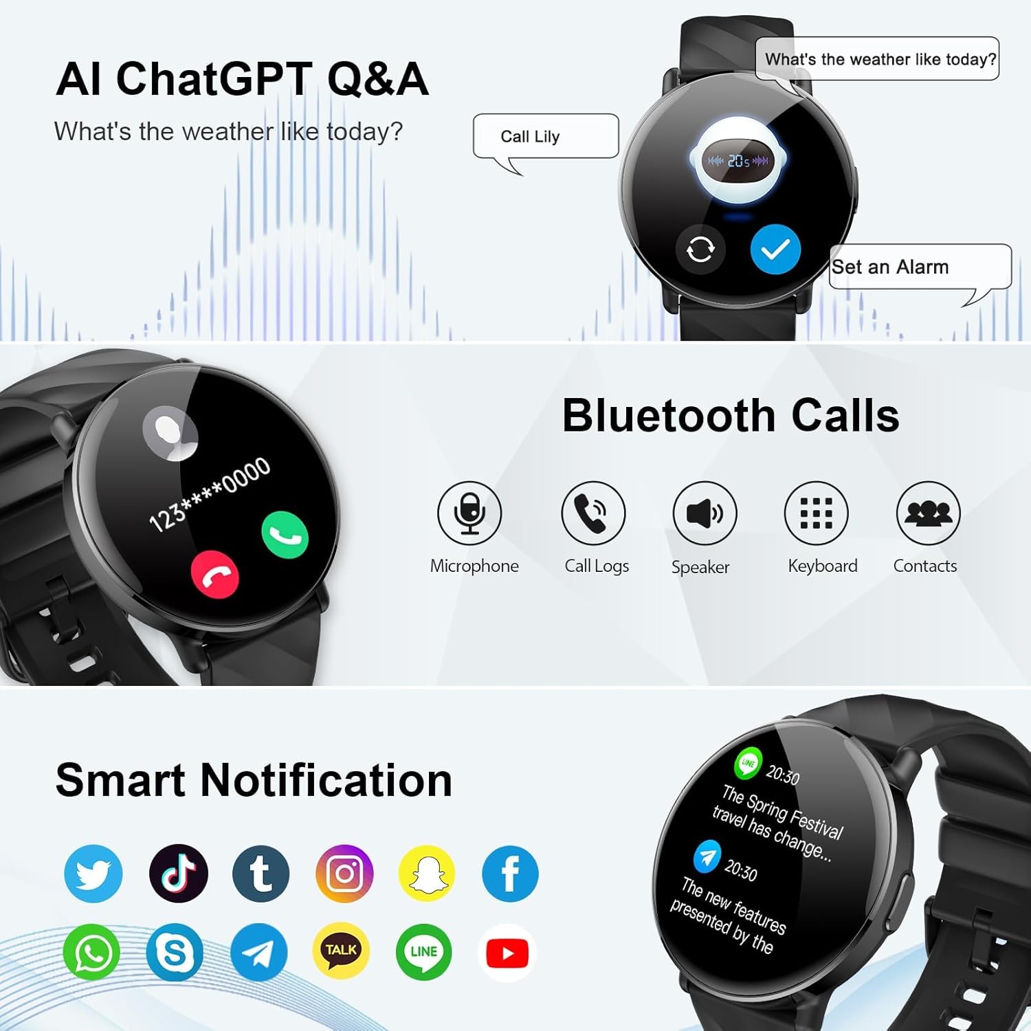 Thumbnail 1 de AI Smart Watch for Men & Women with 1.39" HD Display and ChatGPT on Your Wrist