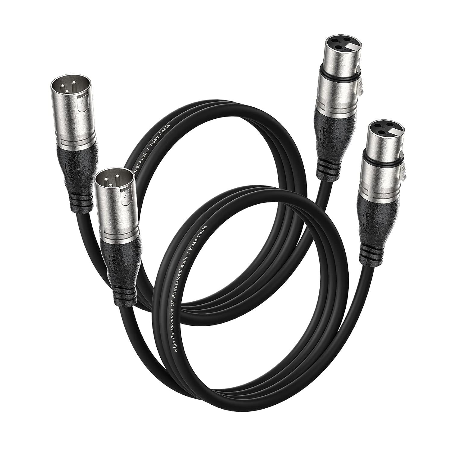 Detalle de EBXYA XLR-Mikrofonkabel (XLR-Stecker auf Buchse), 1 m, 2er-Set – symmetrisch, 3-polig