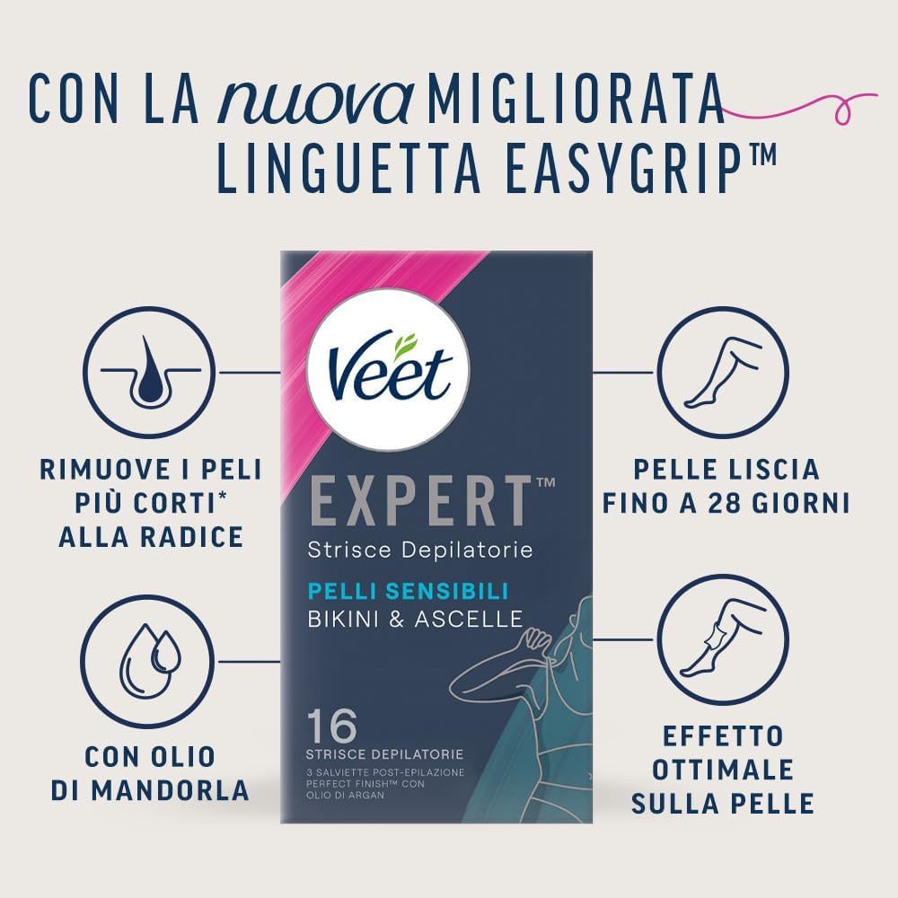 Detalle 2 de Veet Expert Strisce Ascelle e Bikini 3 confezioni