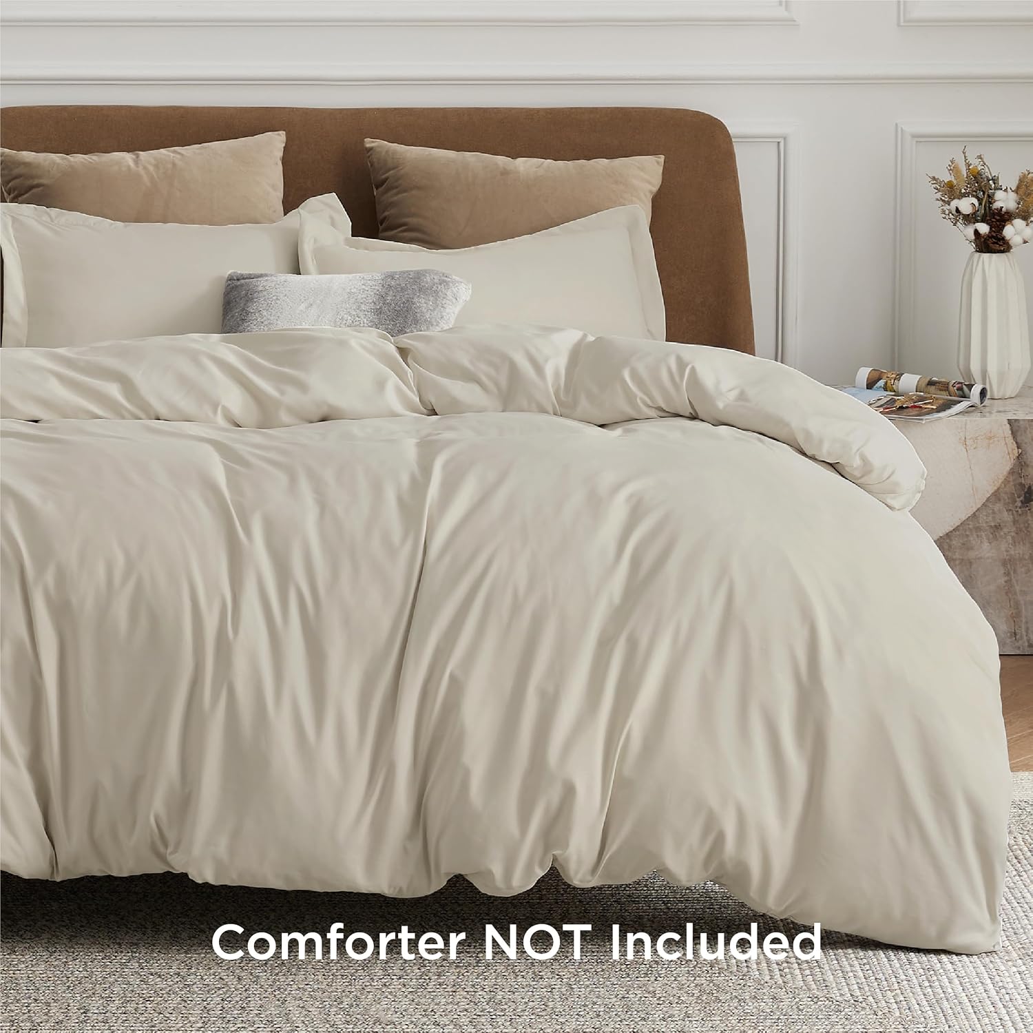 Detalle 2 de Bedsure Duvet Cover Set-Solid, King Polyester Microfibre with Zipper