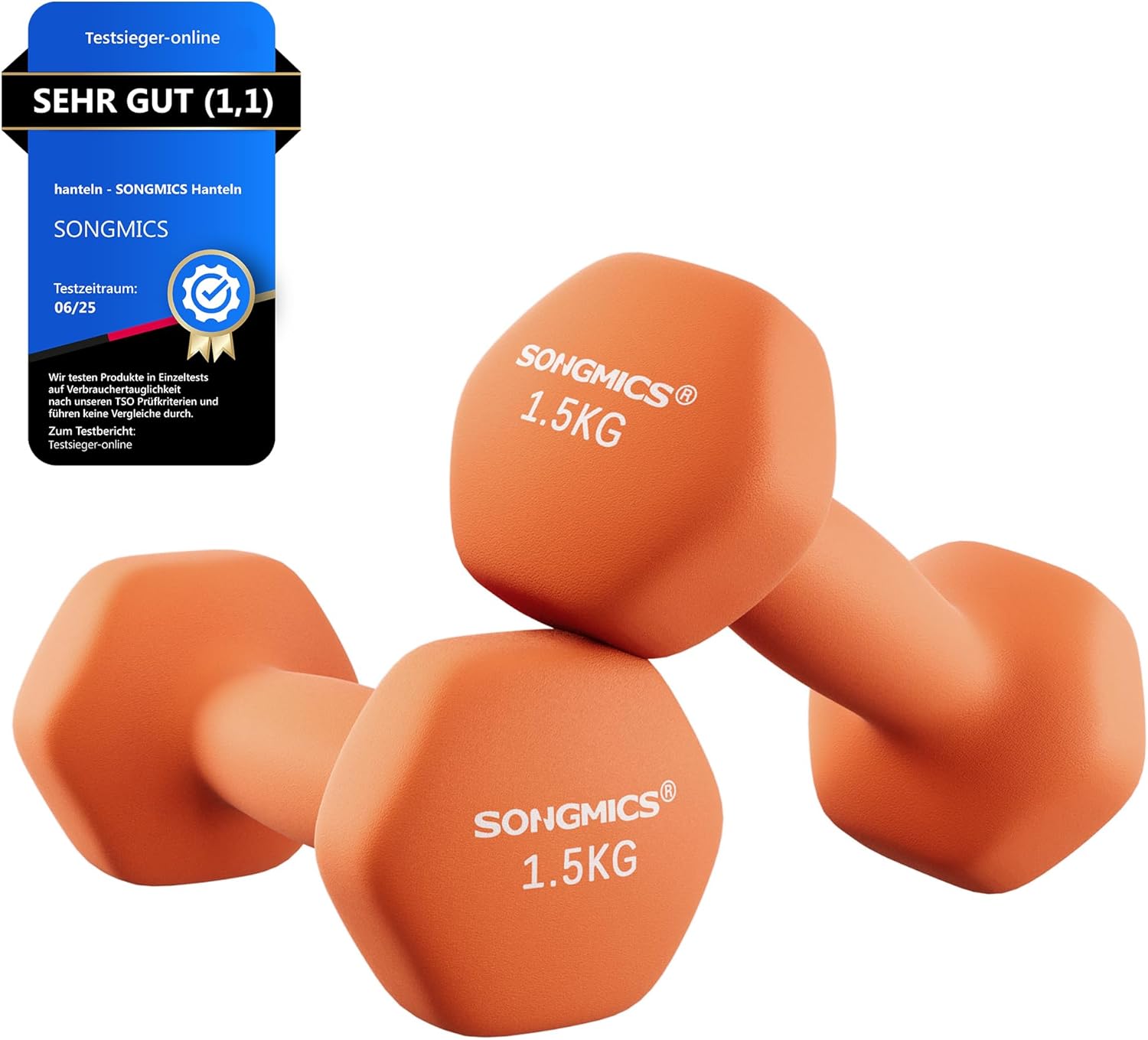 SONGMICS Hexagon Hanteln 2er Set Neopren