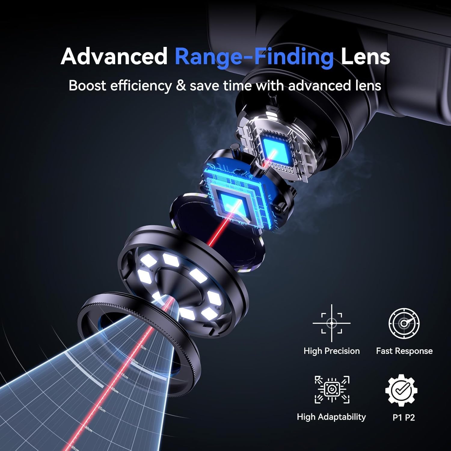 Detalle de TOMLOV TM4K-AF Max 10.1" HDMI Autofocus Digital Microscope (2000X) with Ring Light & 64GB