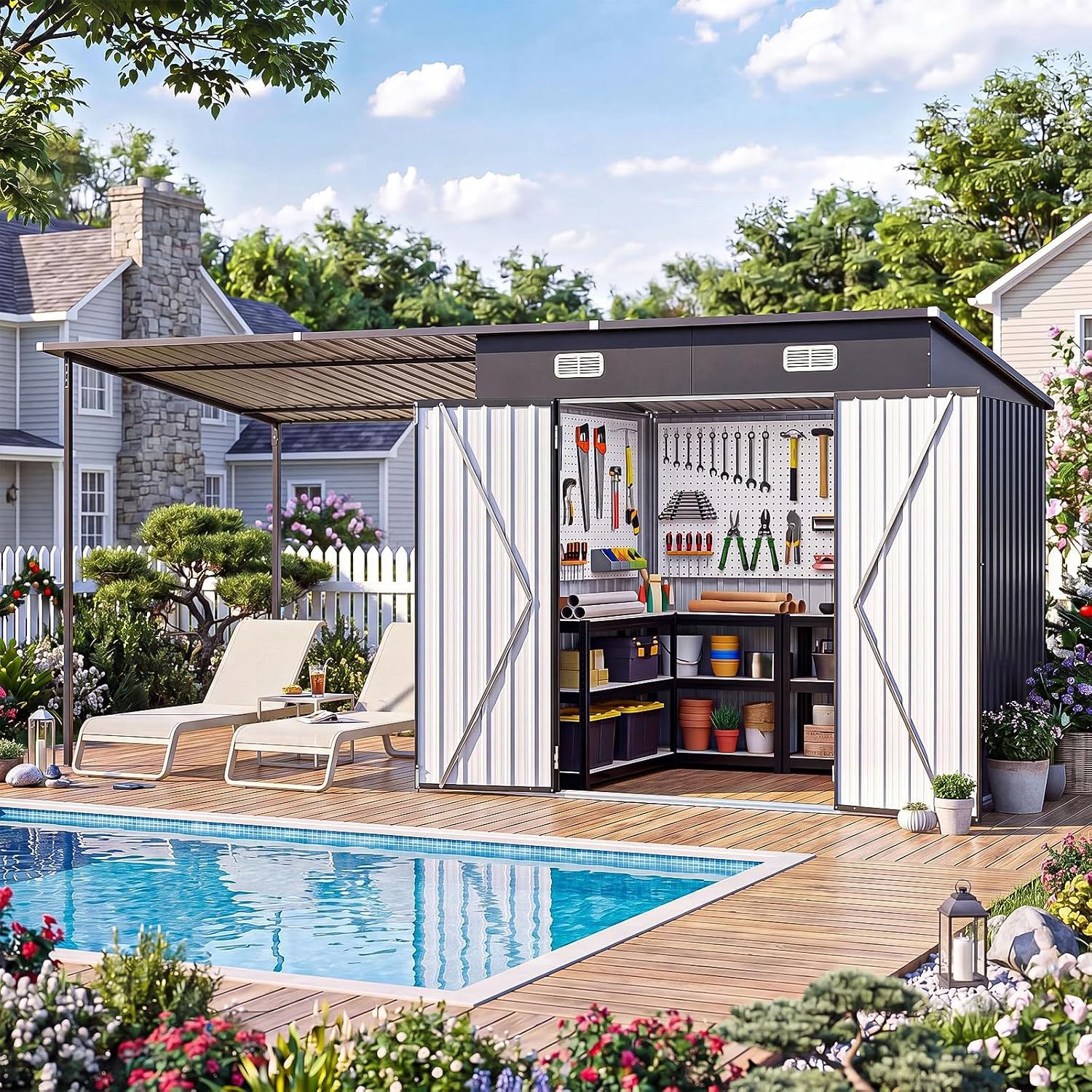 Detalle de Breezestival Shed and Gazebo Combo 14x6FT