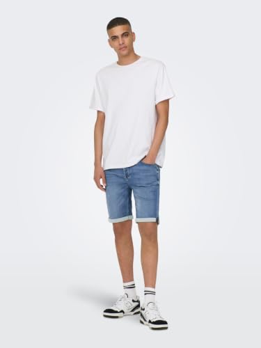 Thumbnail 4 de Only & Sons Pantalones Cortos para Hombre ONSPLY Vaquero Bermuda Blue Denim – XS