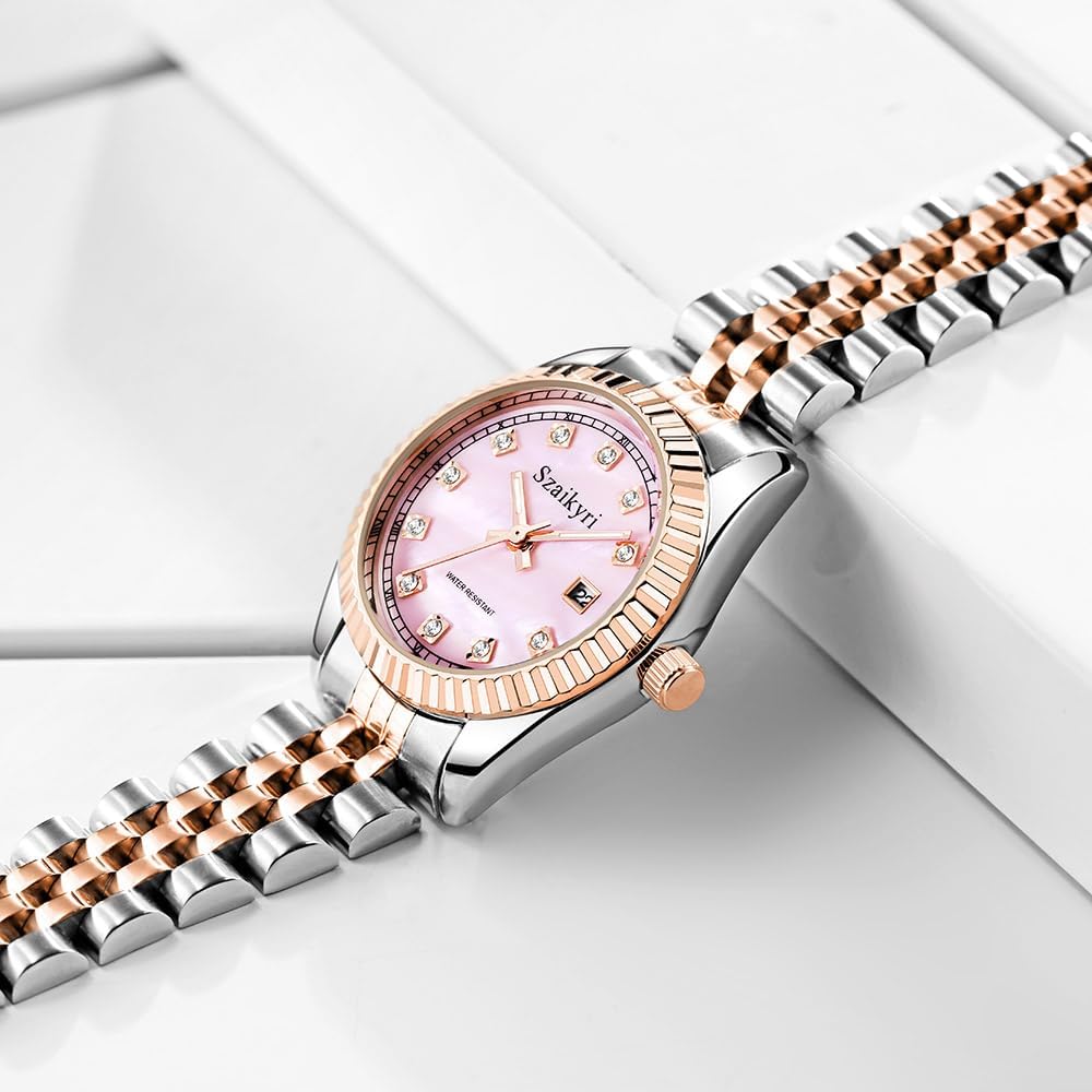 Thumbnail 2 de Szaikyri Montre Femme Classique avec Bande en Acier Inoxydable – Étanche au quotidien