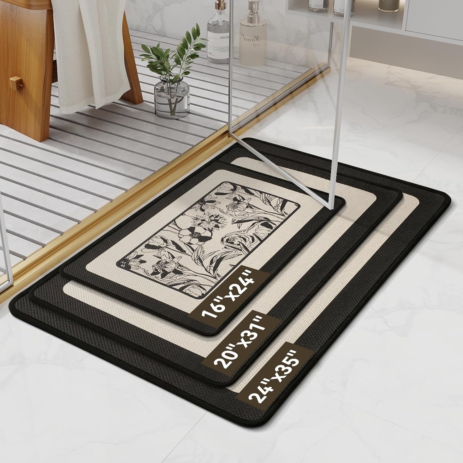 Detalle 2 de YDKGL Ultra Thin Bath Mat with Rubber Backing