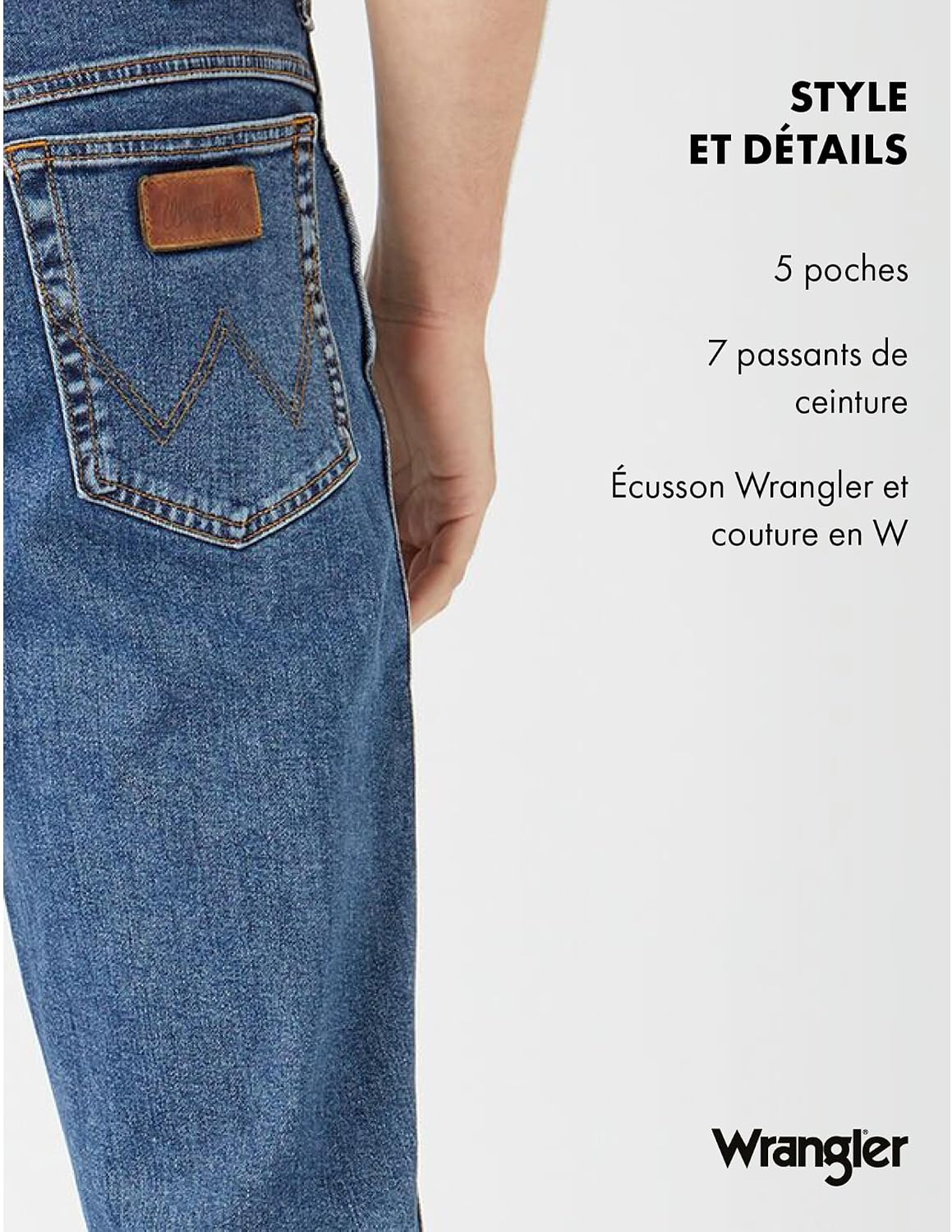 Detalle de Wrangler Men's W121 Jeans — jean denim à 5 poches pour occasions décontractées