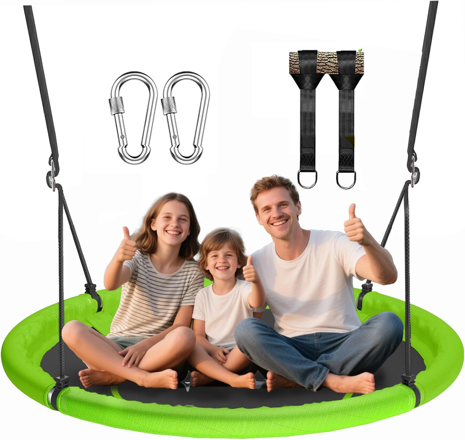 Thumbnail 6 de 48-Inch Saucer Tree Swing for Kids and Adults — Large, Adjustable 700lb Capacity