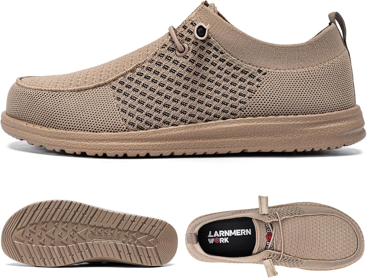 Thumbnail 1 de LARNMERN Slip On Steel Toe Shoes for Men – Lightweight, Comfortable, No-Luss Security Sneakers