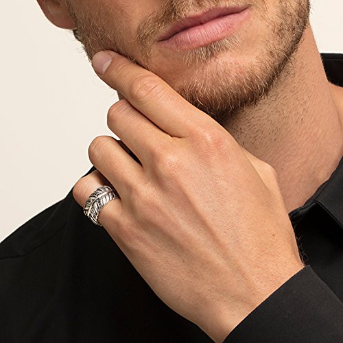 Detalle 1 de Thomas Sabo Femme Bague Plume pavé Argent Sterling 925 Noirci (TR2159-643-11)