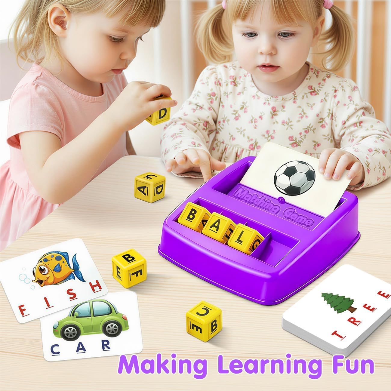 Detalle 2 de HahaGift Match Spelling Letter Learning Game 30 cards