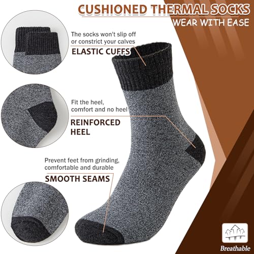 Detalle 2 de MOSOTECH Chaussettes thermiques homme, 5 paires en éponge, taille 39-45