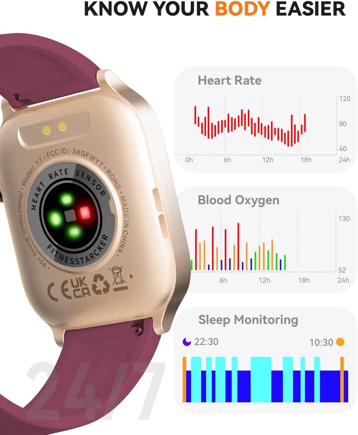 Detalle de Classic Red 1.83 Smartwatch with IP68