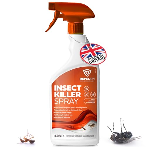 REPELEM Insect Killer Spray - Professional Strength 1L for Flying & Crawling Insects