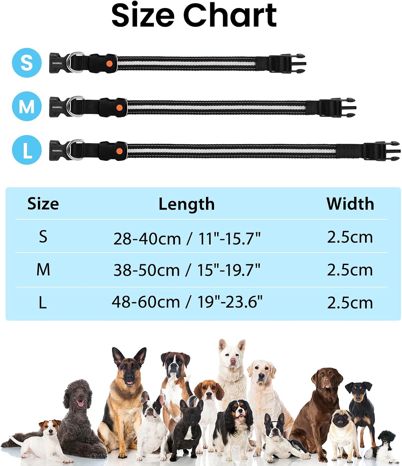 Thumbnail 6 de MASBRILL Light Up LED Dog Collar S 7 Colours