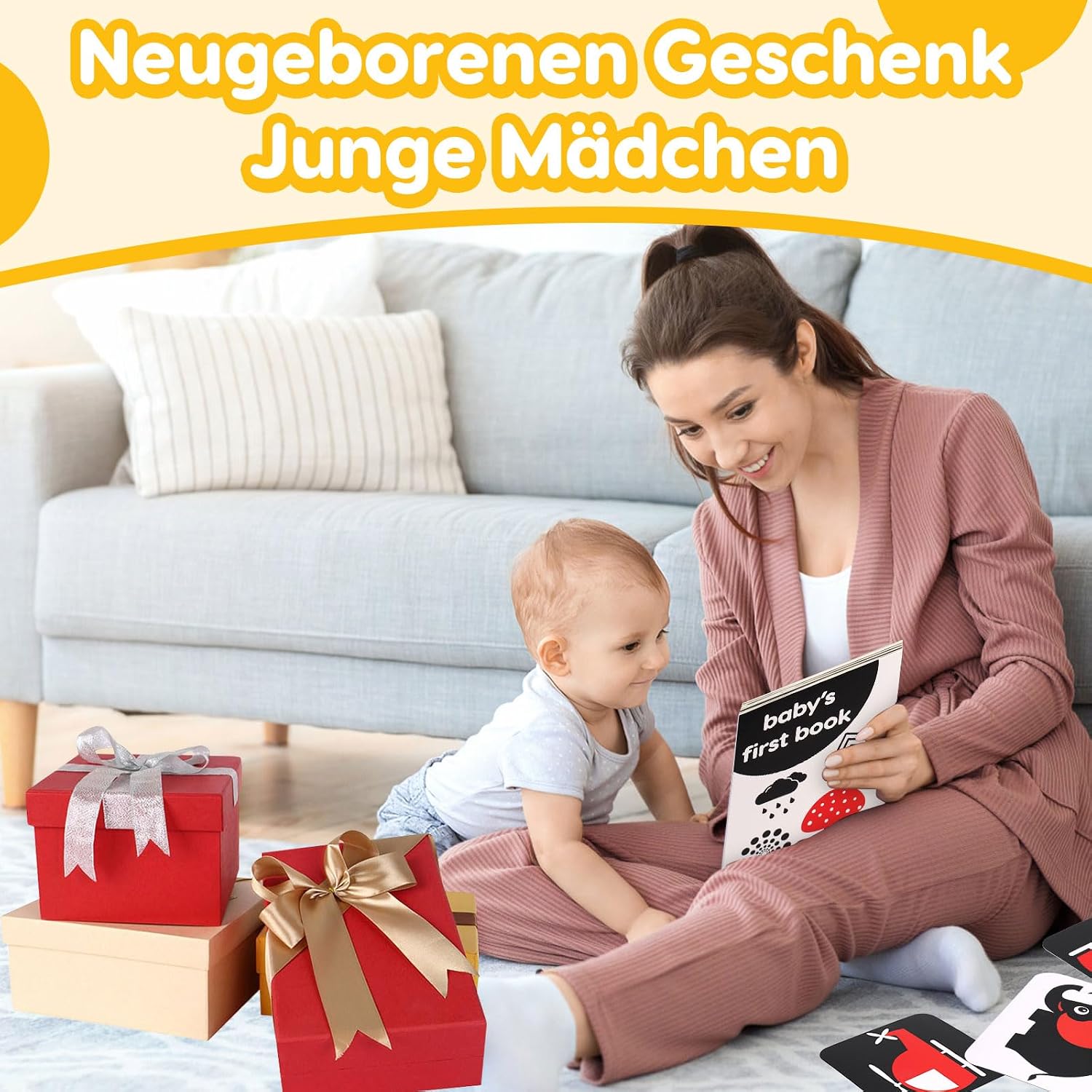 Thumbnail 6 de Kontrastbuch mit Spiegel: Schwarz-Weiß-Kontrastkarten für Babys ab Geburt