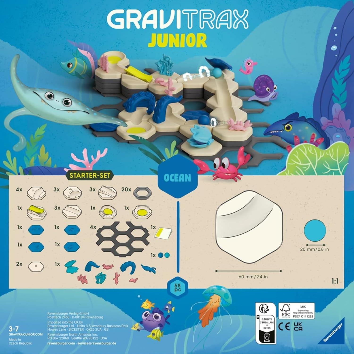 Detalle 2 de Ravensburger Gravitrax Starter Junior Ocean 58 piezas
