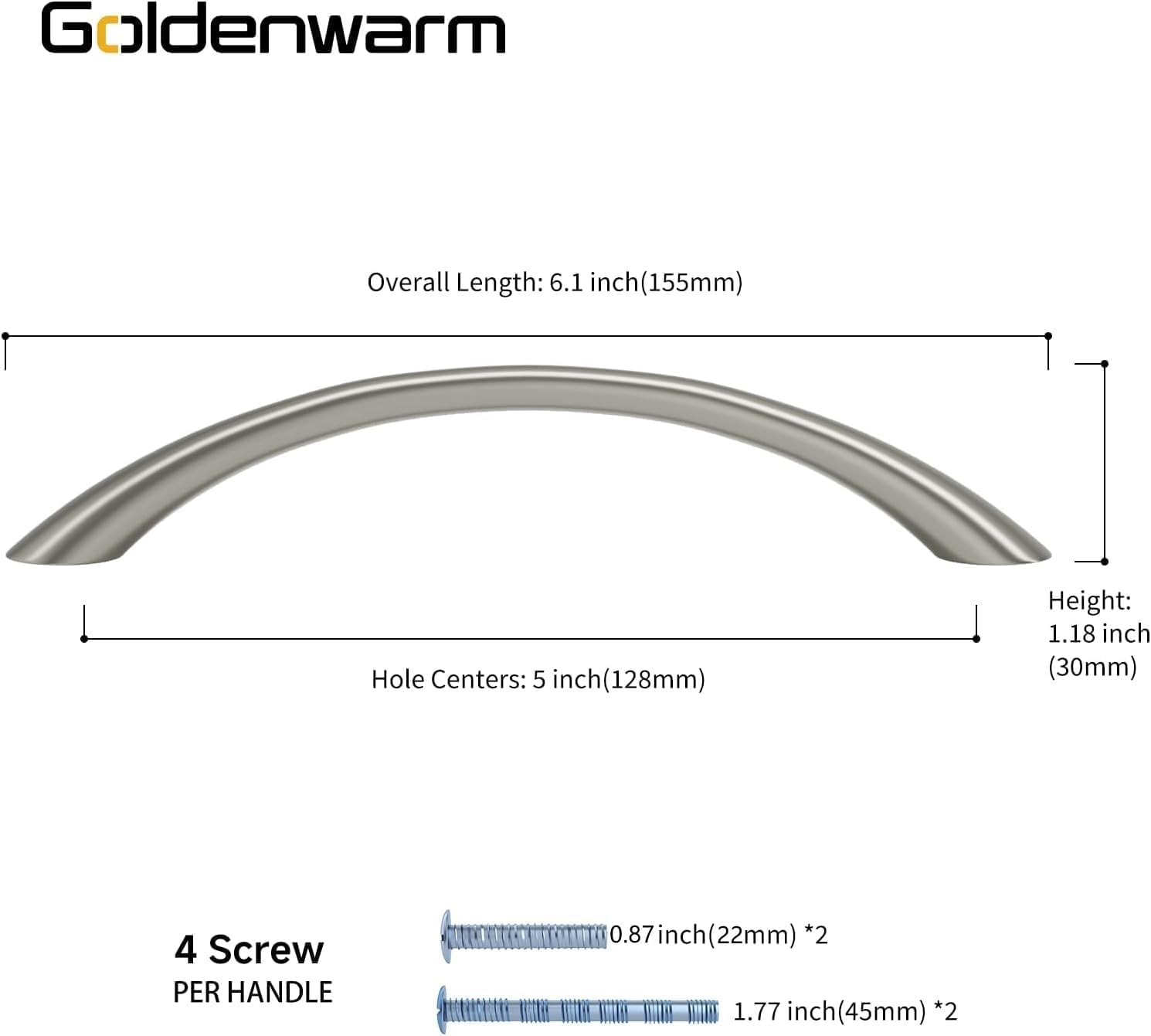 Detalle de Goldenwarm Cabinet Handles 5-Inch