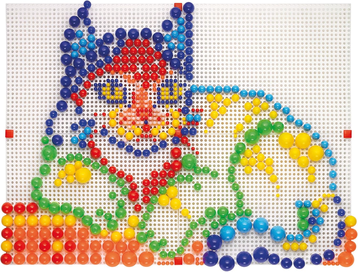 Detalle de Quercetti FantaColor Modular 4: mosaico educativo con chiodini colorati, 600 pezzi, made in Italy