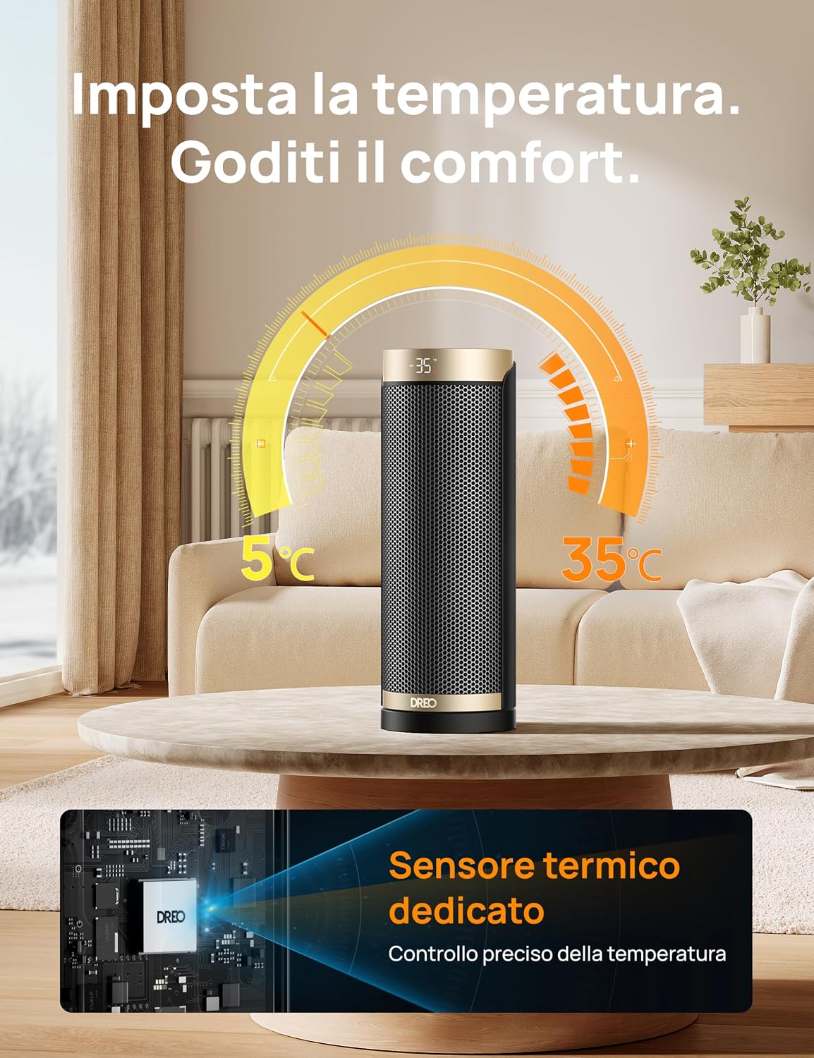 Detalle 2 de Dreo Termoventilatore 1800 W riscaldatore ceramico