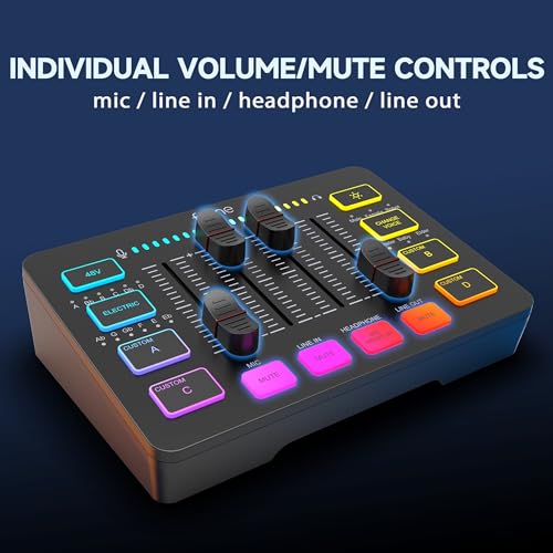 Detalle de FIFINE Gaming Audio Mixer PC – Mélangeur USB/XLR avec Carte Son et FX pour Streaming