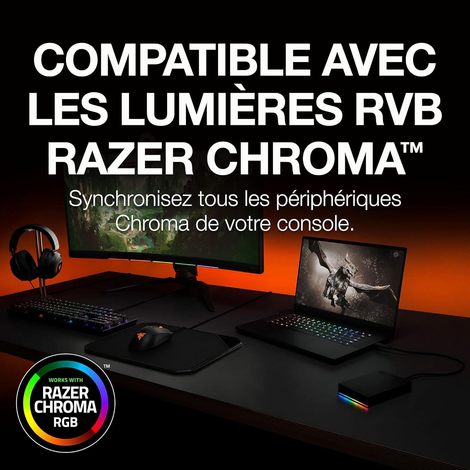 Thumbnail 6 de Seagate FireCuda Gaming — Disque dur externe portable 5 To USB-C/USB 3/2 avec voyants LED RVB (STKL5000400)