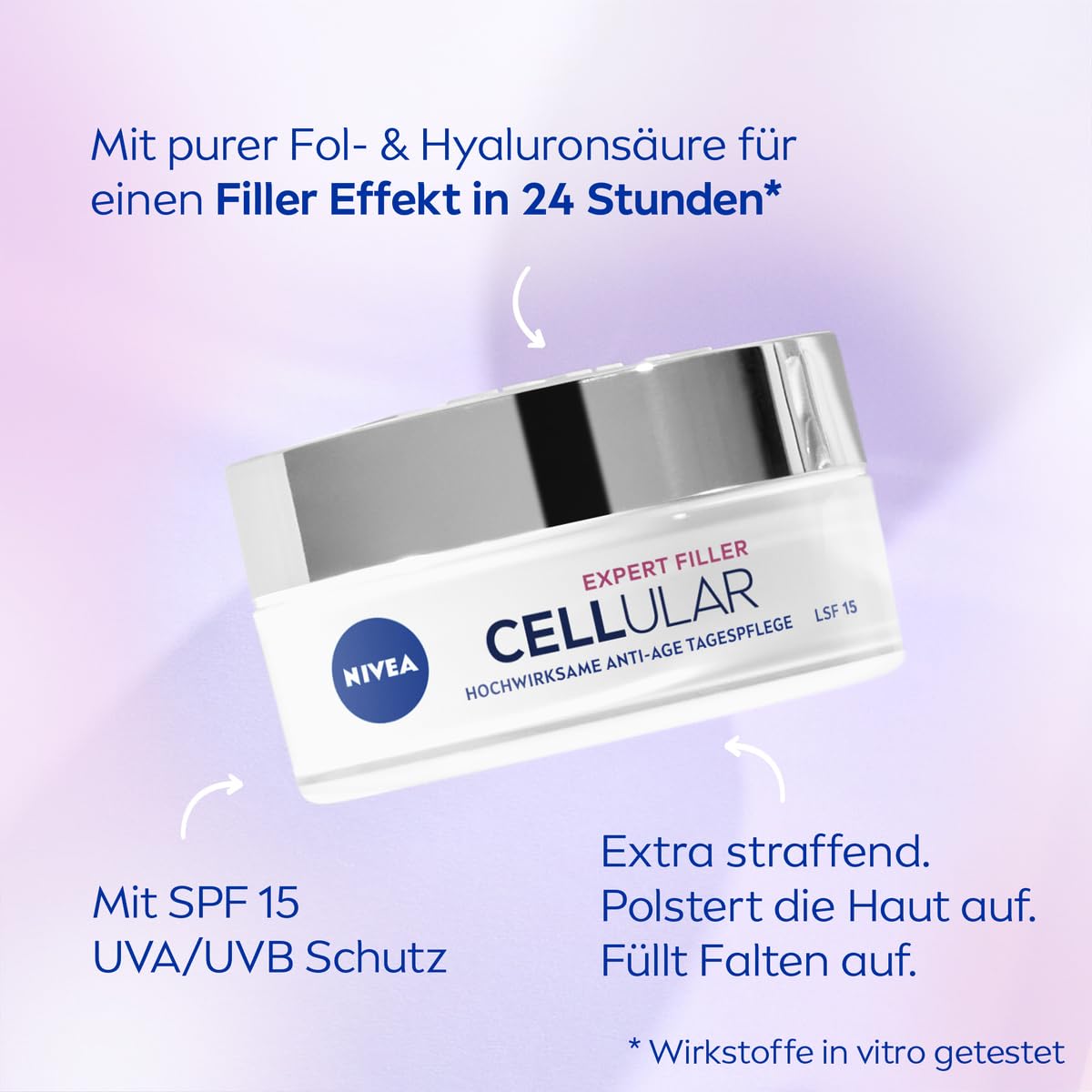 Detalle 2 de NIVEA Cellular Expert Filler Tagespflege mit LSF 15 – hochwirksame Anti-Age Creme (50 ml)