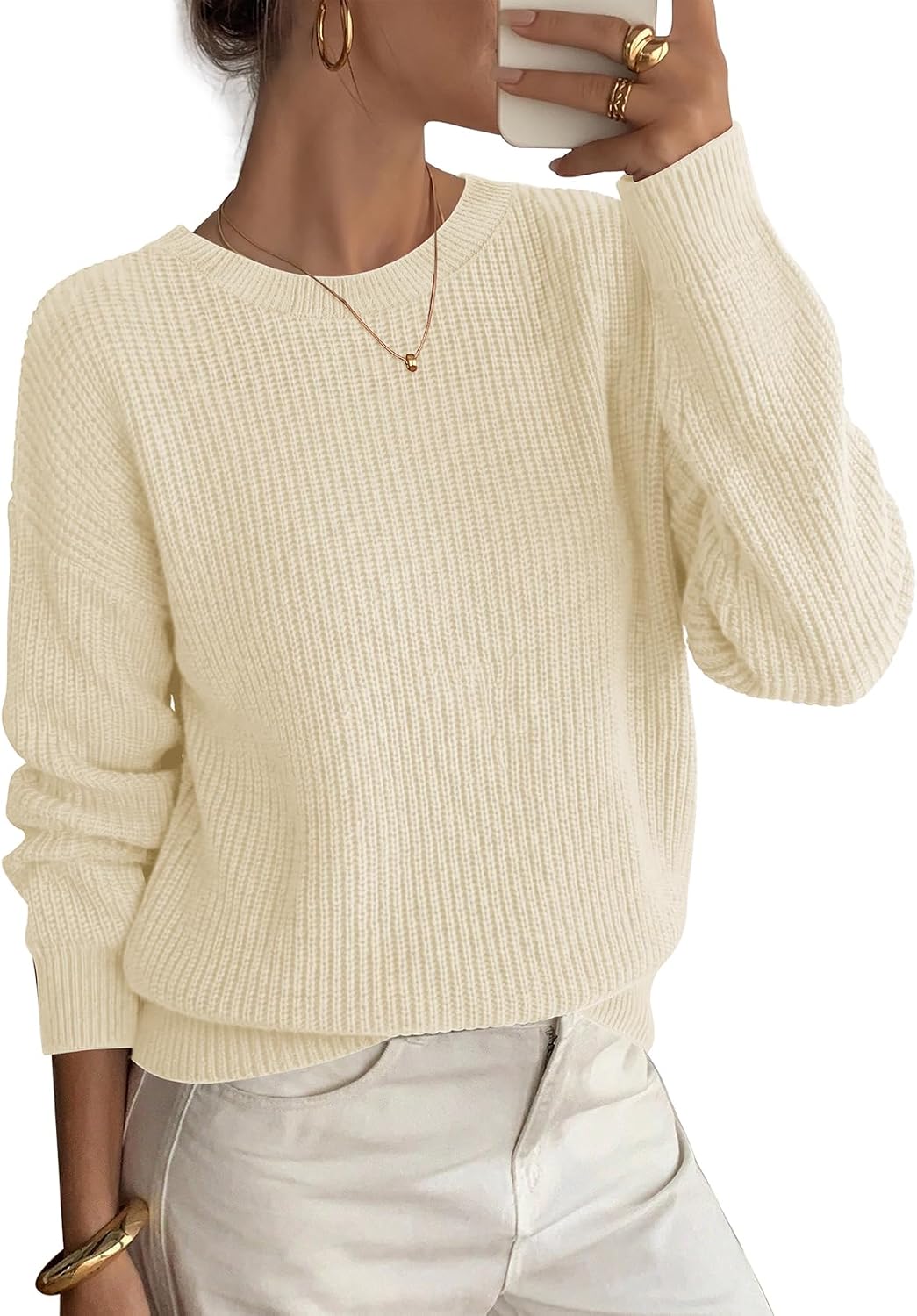 Thumbnail 5 de WIHOLL Women's Ribbed Knit Sweater