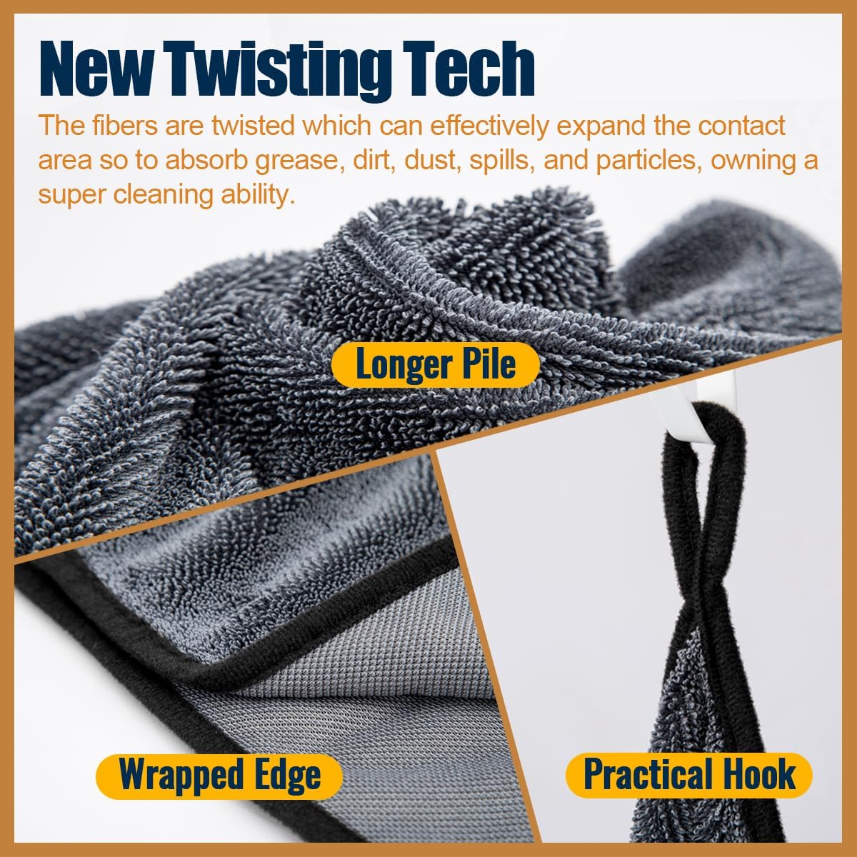 Detalle de Airlab Microfibre Cloth XXL 90x60cm (650GSM) – Car Drying & Detailing Towel