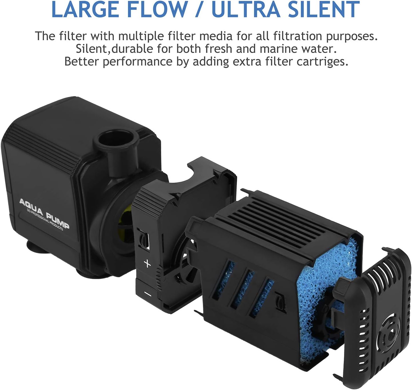 Detalle de NO.17 Filtro Interno Acquario 12W Regolabile con Pompa 1200 L/H per 300-500 L
