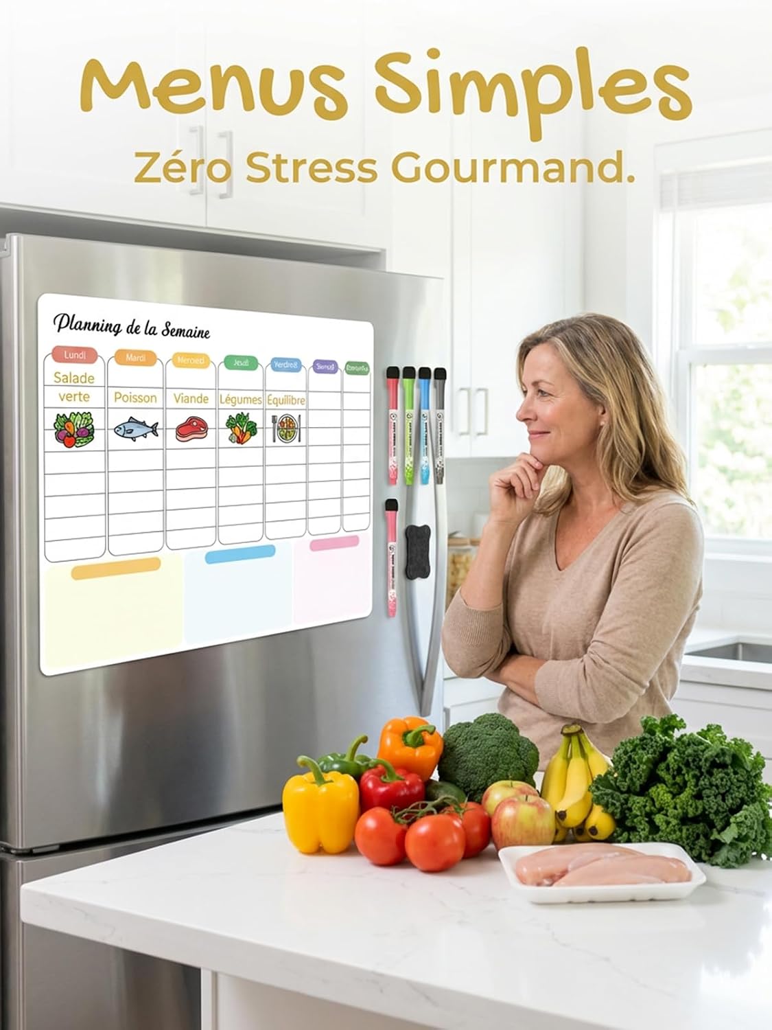 Detalle 1 de SONNELD Planning Frigo Magnétique A3