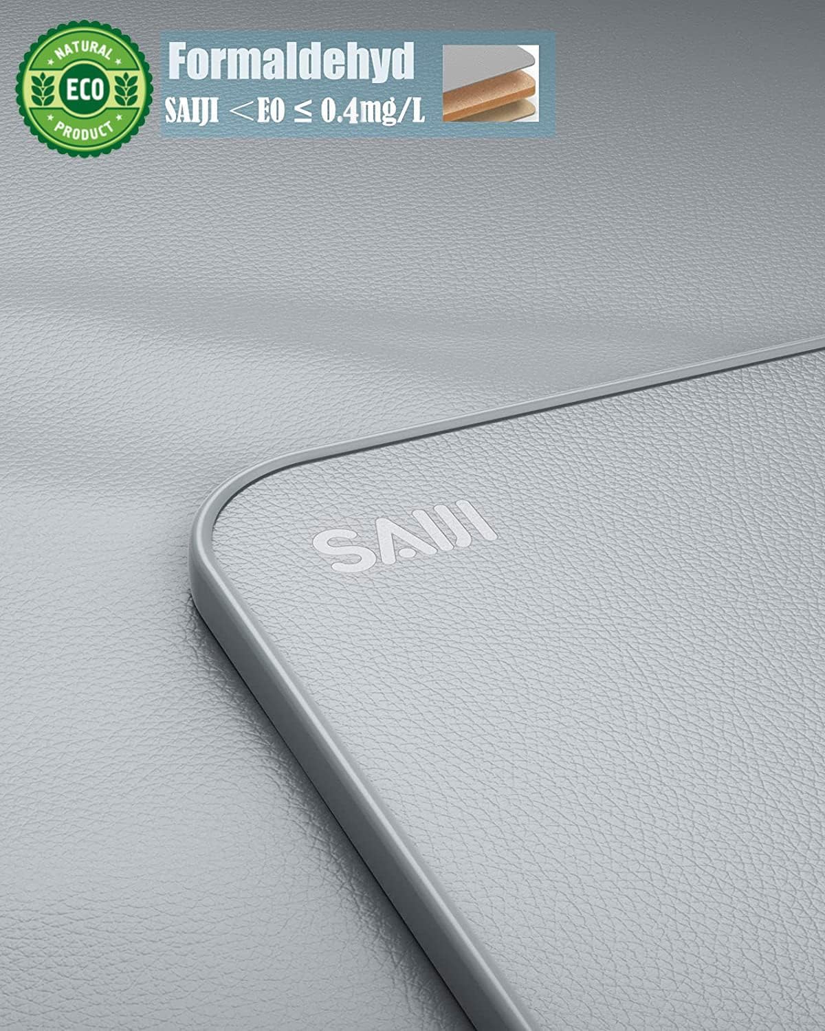 Detalle de SAIJI Tisch Bett: 100% E0 Eco Holzplatte, verstellbarer Laptop-Betttisch mit PVC-Leder-Desktop