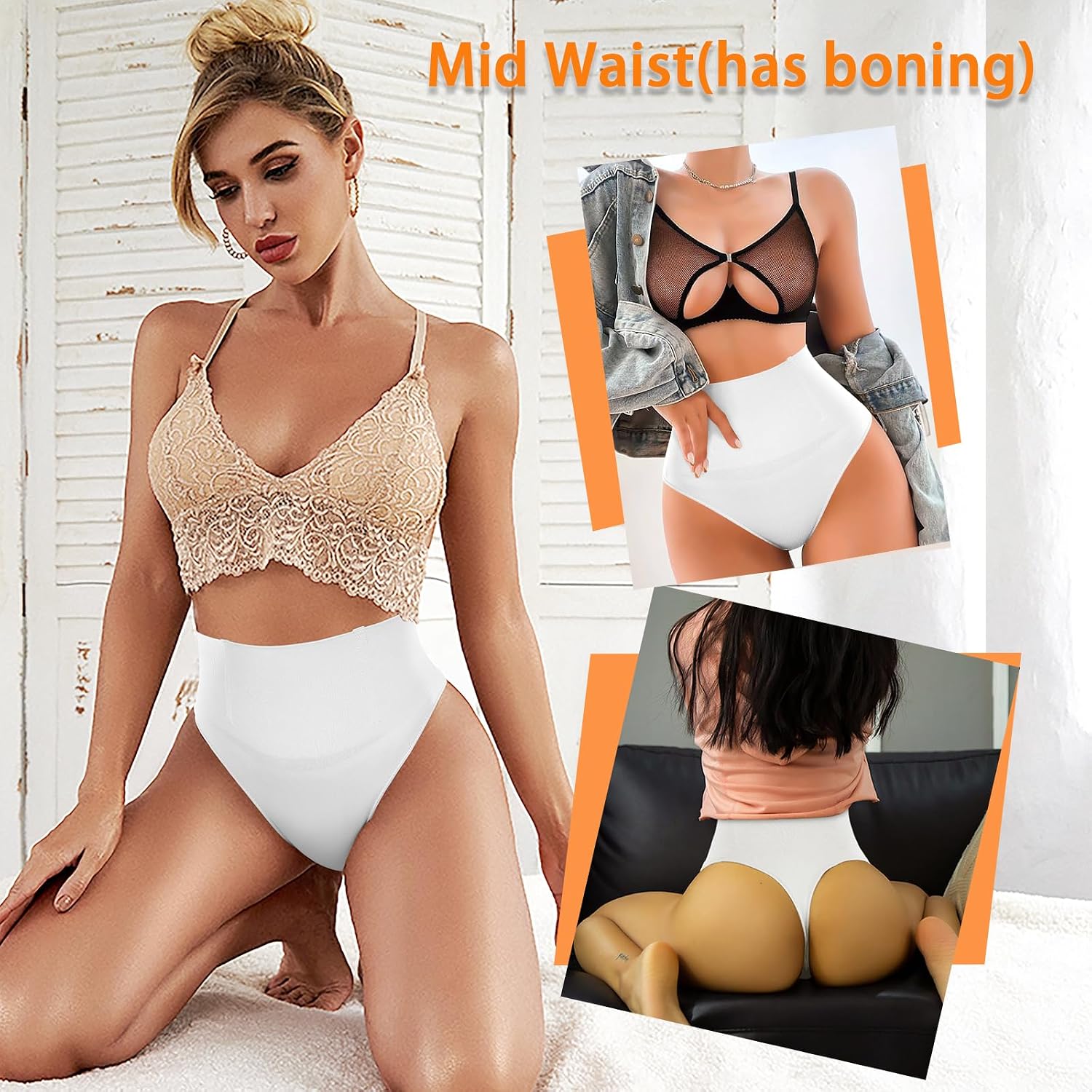 Detalle 1 de Werena Tummy Control Thong Shapewear with Mid- or High-Waist Styles