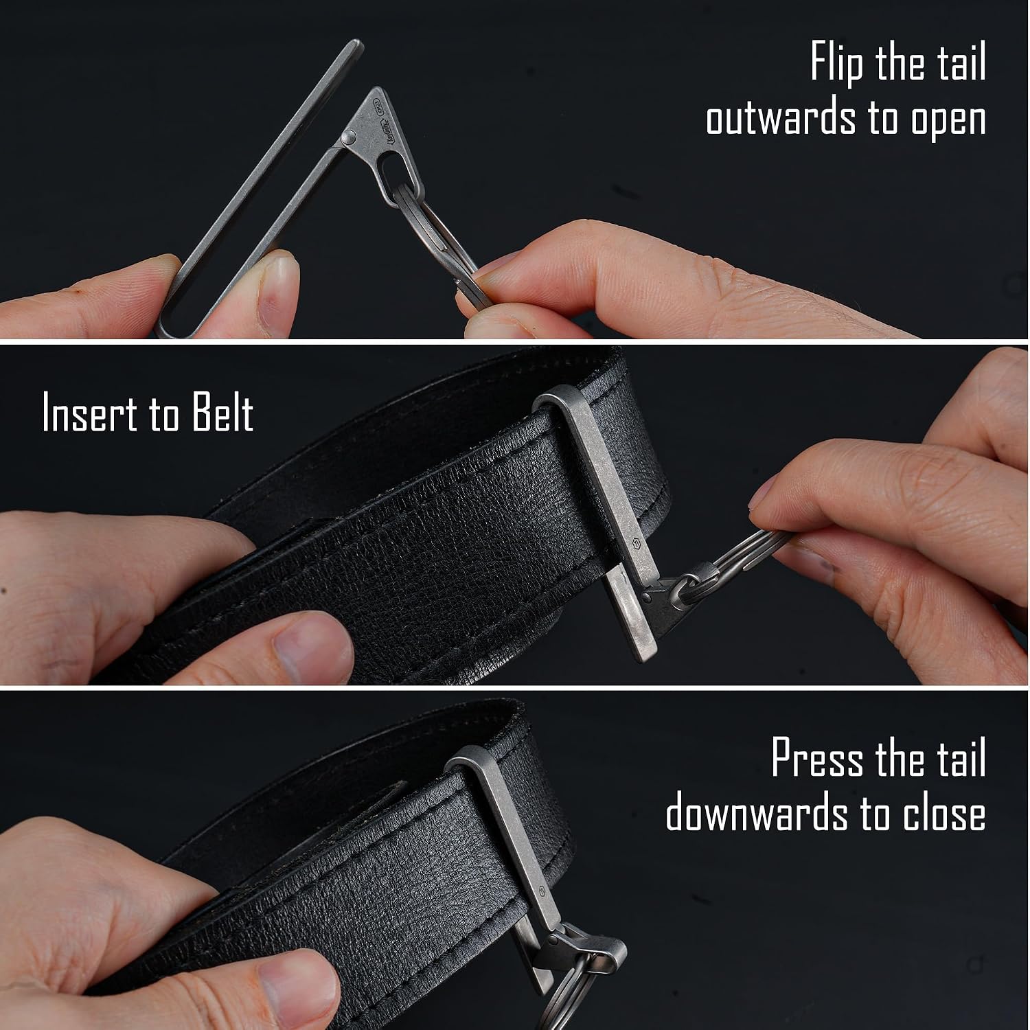 Detalle 2 de KeyUnity KM23 Titanium EDC Belt Keychain