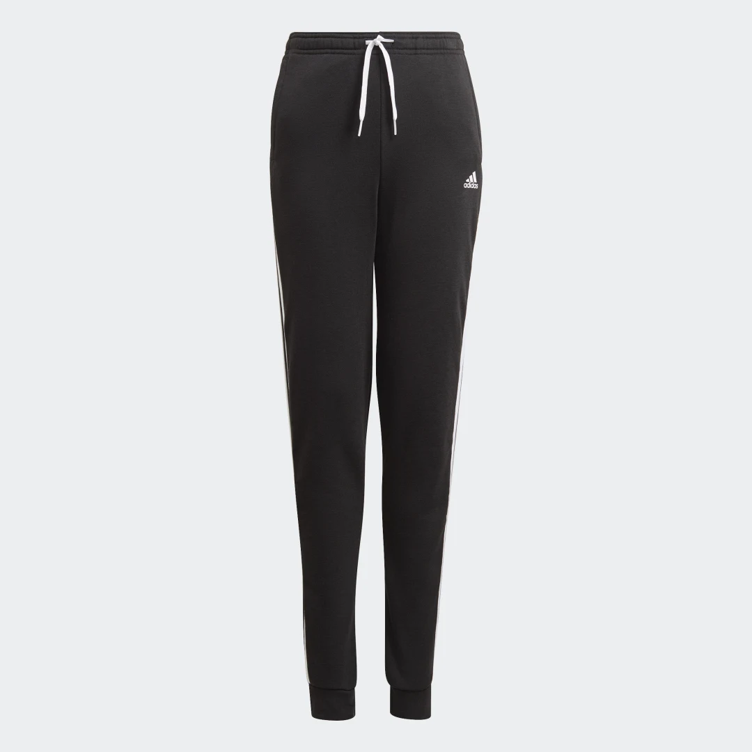 Detalle de Pantalón Adidas Essentials French Terry 3 bandas (Negro) – comodidad diaria para tu entrenamiento y ocio