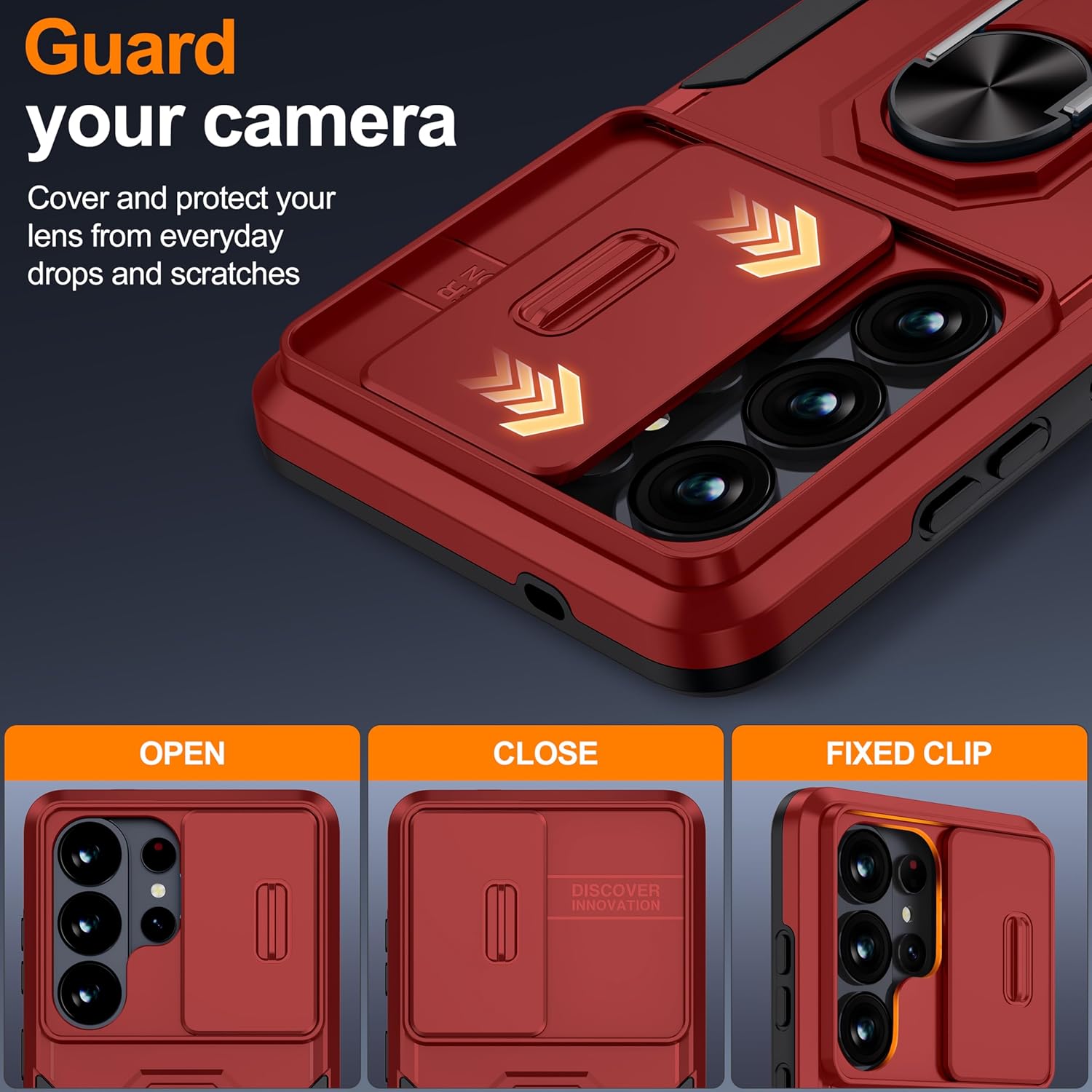 Detalle de AMILIFECASES Galaxy S26 Ultra Case with Slide Camera Cover and Rotatable Kickstand