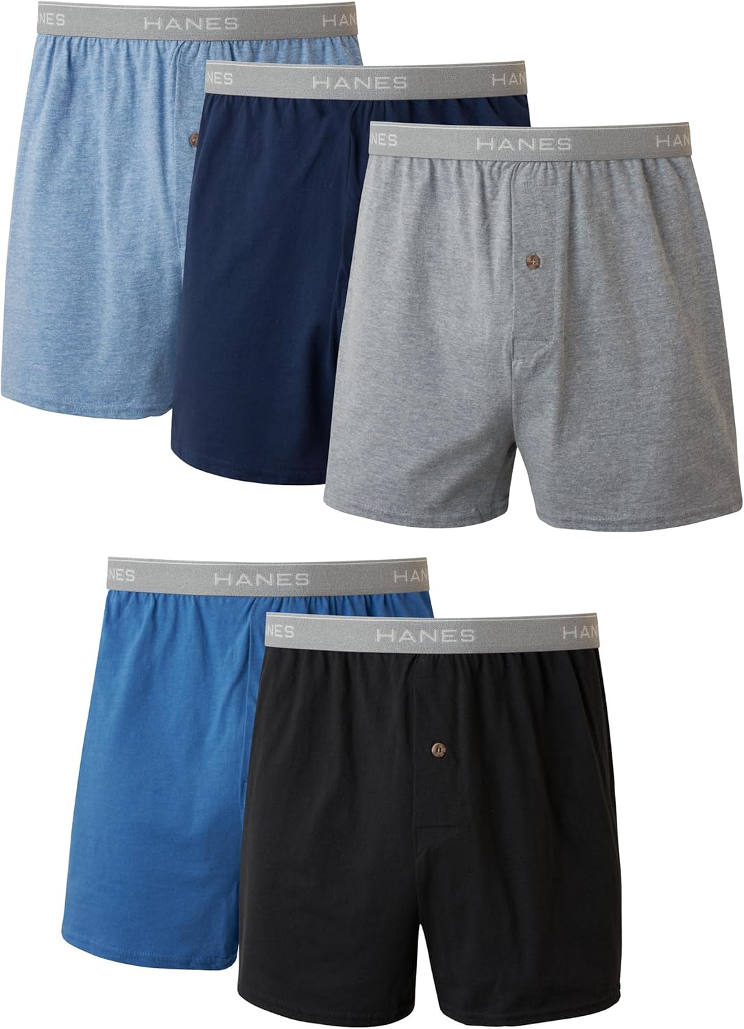 Detalle de Hanes Men’s Underwear Boxers Pack (Cool & Breathable Cotton, Exposed ComfortFlex Waistband)