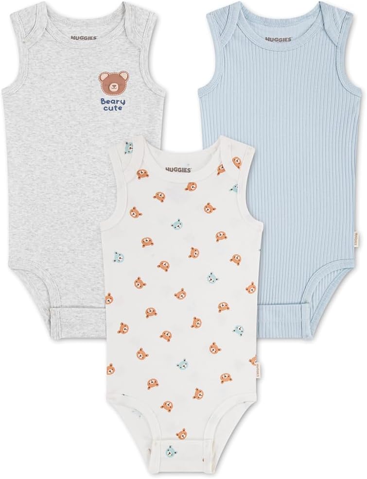 Detalle de Huggies Strappy Bodysuit (3-Pack) Baby Girl White
