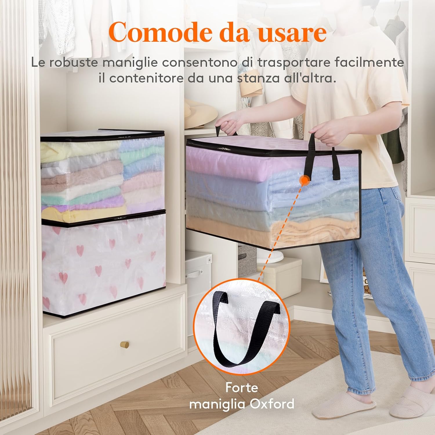 Thumbnail 4 de Lifewit 6 Pezzi Scatole per Armadio Trasparente 60L – Organizer pieghevole in PP