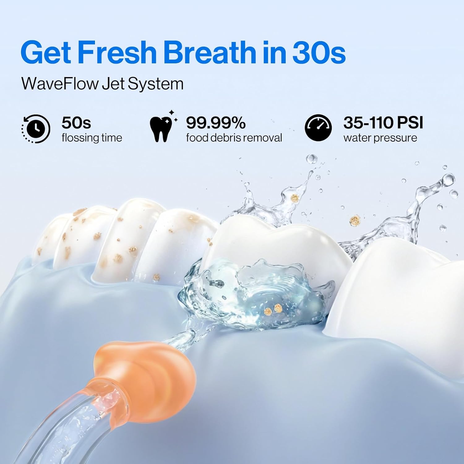 Thumbnail 1 de usmile C10 Cordless Portable Water Flosser (Blue) – IPX7, 95-Day Battery, 4 Modes, 180ml Tank