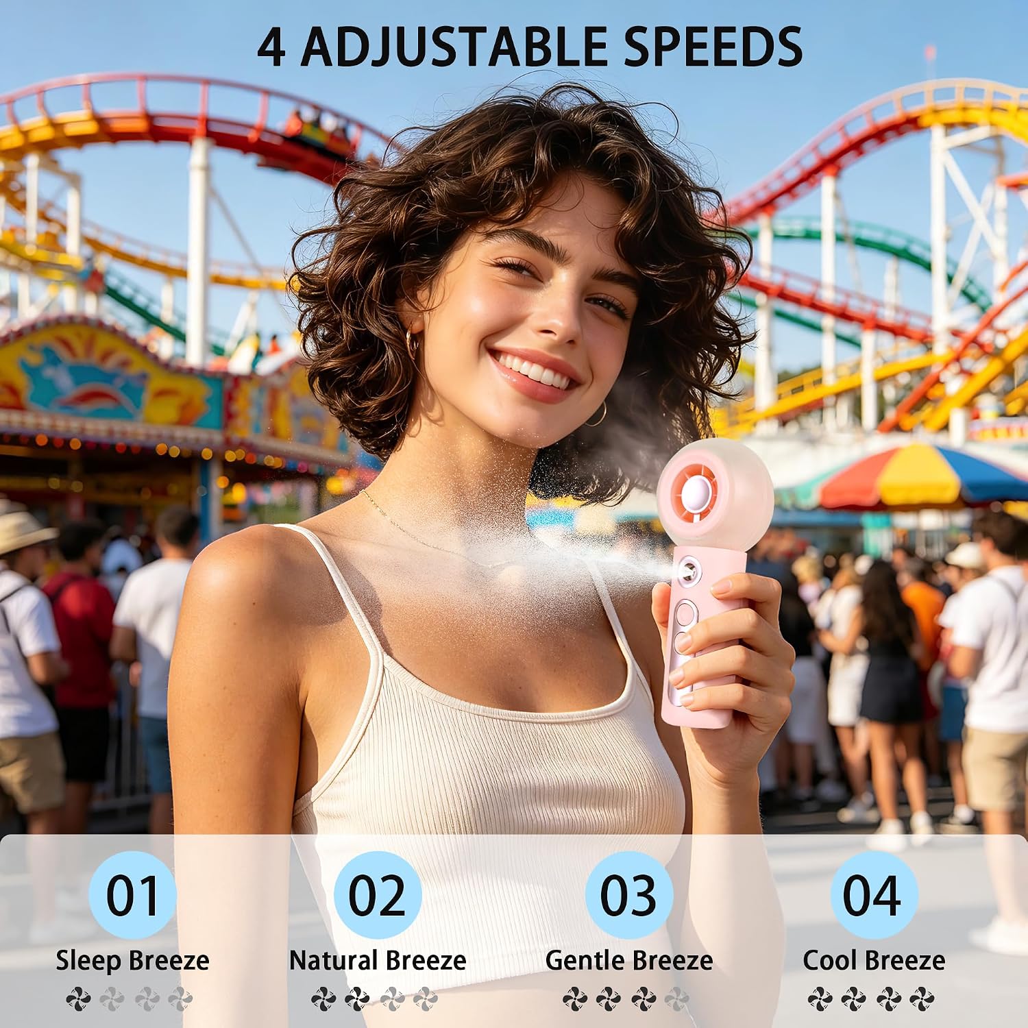 Thumbnail 2 de Ciaien Portable Misting Fan: Compact Handheld Cooler with Mist and LED Display