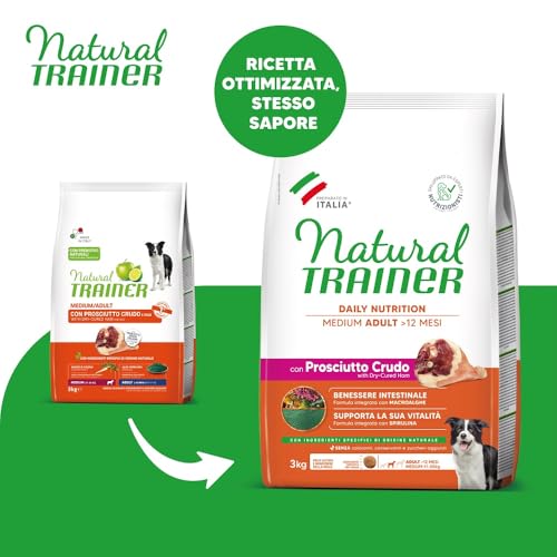 Detalle 2 de Trainer Natural Cibo per Cani Medium Adult, Prosciutto Crudo – 3 Kg