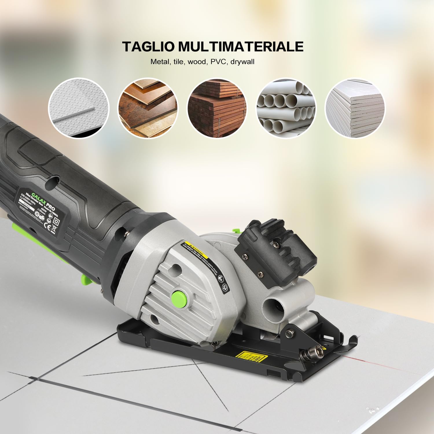 Thumbnail 5 de GALAX PRO Mini Circular Saw (580W, 85mm blades) with Laser Guide Rails